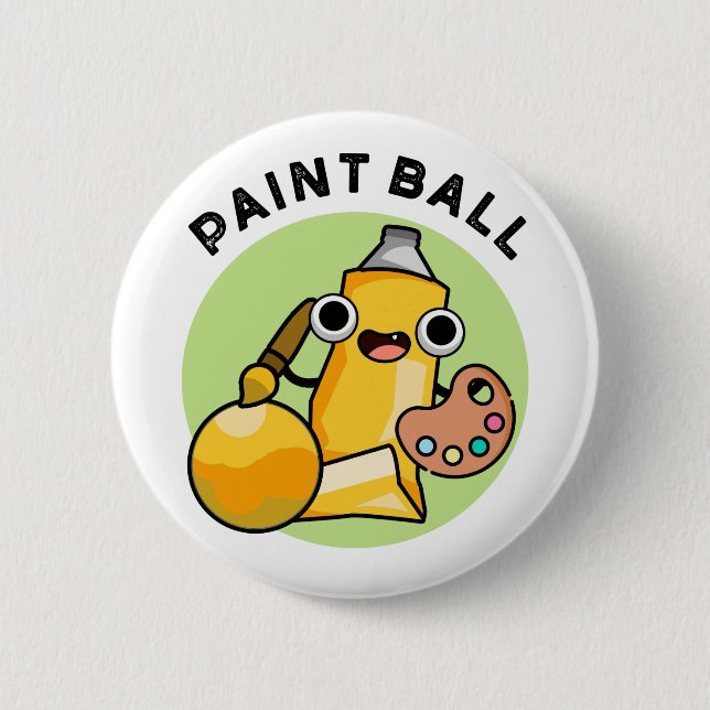 Paintball Funny Paint Pun  Button (Front)