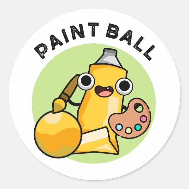 Paintball Funny Paint Pun  Classic Round Sticker (Front)