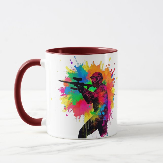 Paintball Gamer Colorful Design Mug (Left)
