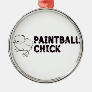 Paintball Girl Metal Ornament