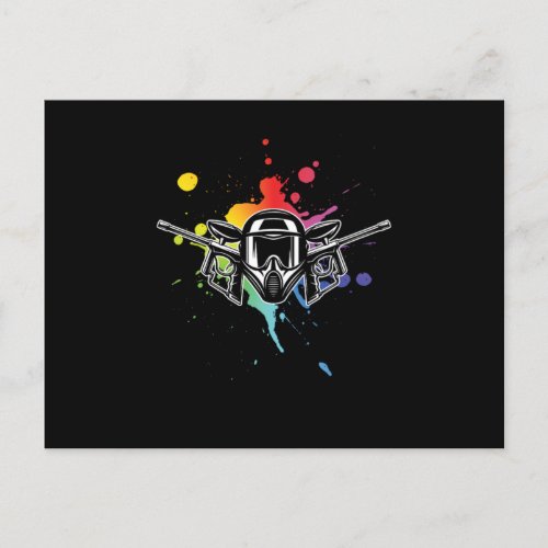 Paintball Helmet Paintball Player Marker Gift Postcard