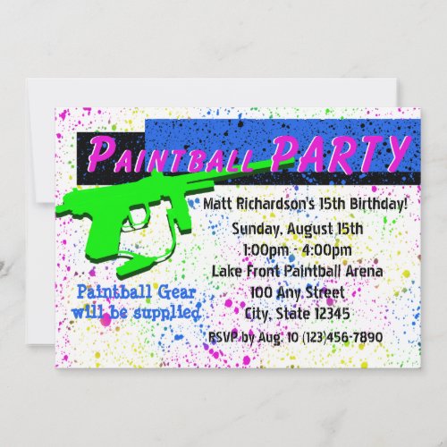 Paintball Invitation