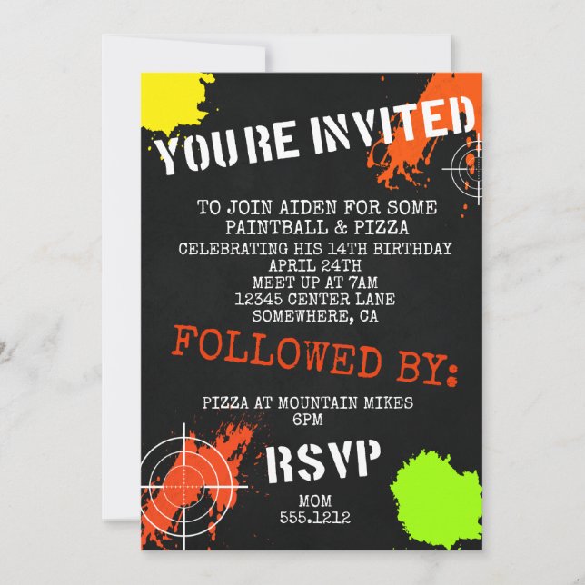 PAINTBALL INVITATION (Front)