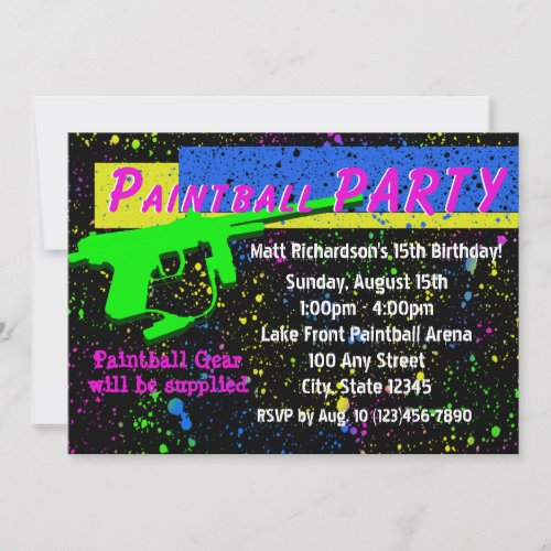 Paintball Invitation