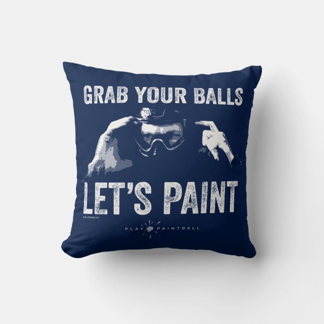 Paintball Let’s Paint Throw Pillow (Front)