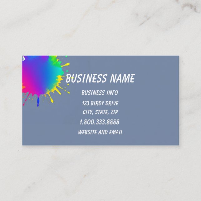 Paintball Logo Game Player Pop Art Graphic  Business Card (Front)