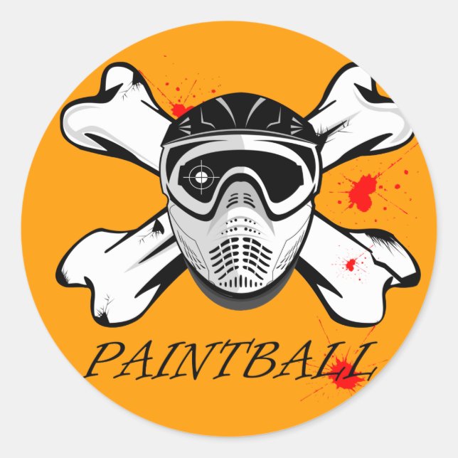 Paintball mask classic round sticker (Front)