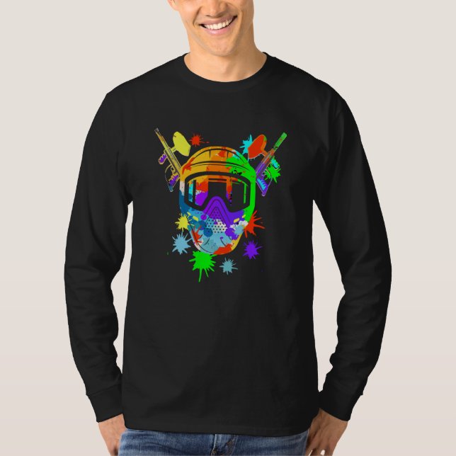 Paintball Mask  Paintball Game Air Gun Paintballer T-Shirt (Front)