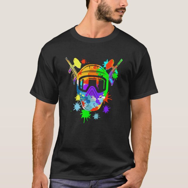 Paintball Mask  Paintball Game Air Gun Paintballer T-Shirt (Front)