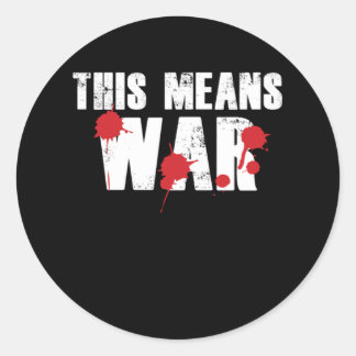 Paintball Means War Paintball Player Marker Gift Classic Round Sticker