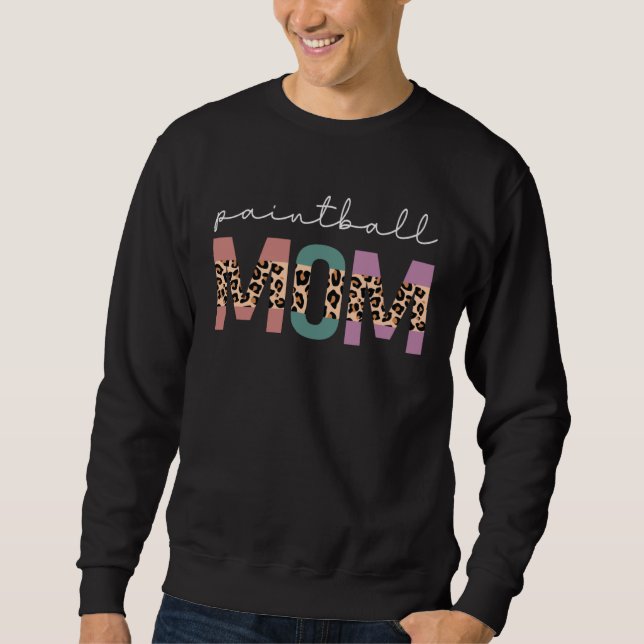 Paintball Mom Womens Paintball    Mom Leopard Sweatshirt (Front)