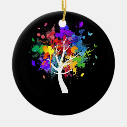 Paintball Multi_color Color Splat Art Ceramic Ornament