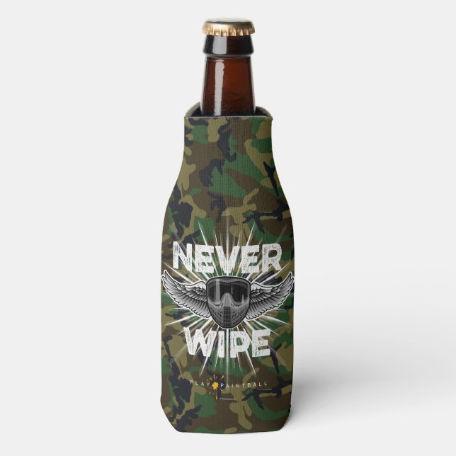 Paintball Never Wipe (camo) Bottle Cooler (Bottle Front)