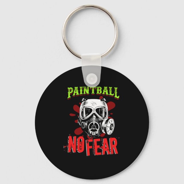 Paintball No Fear Paintball Player Paintball Marke Keychain (Front)