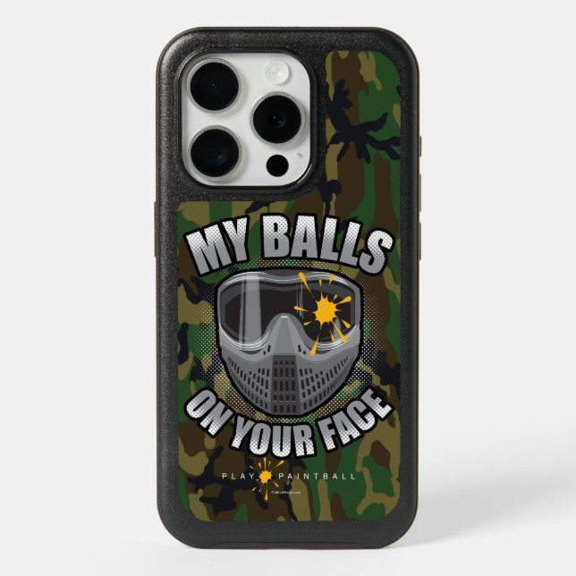 Paintball On Your Face (camo) iPhone 15 Pro Case (Back)