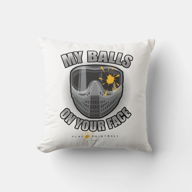 Paintball On Your Face Throw Pillow (Front)
