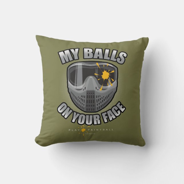 Paintball On Your Face Throw Pillow (Front)