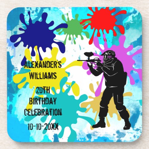 Paintball Party Beverage Coaster