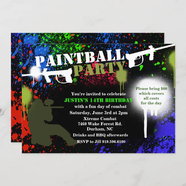paintball-party-birthday-invitation-zazzle for Free Printable Paintball Birthday Invitation Templates Paintball Party Birthday Invitation | Zazzle for Free Printable Paintball Birthday Invitation Templates