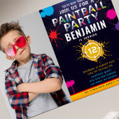 Paintball Party Birthday Photo Invitation