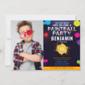 Paintball Party Birthday Photo Invitation (Front)