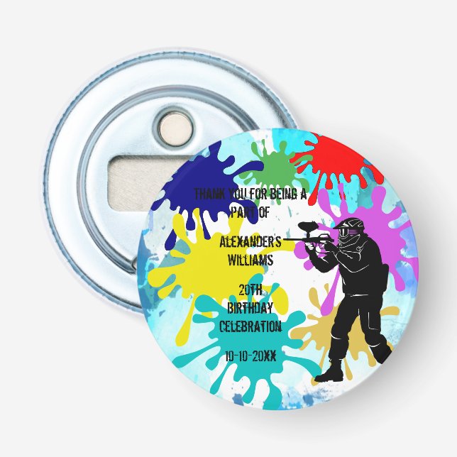 Paintball Party Bottle Opener (Front)