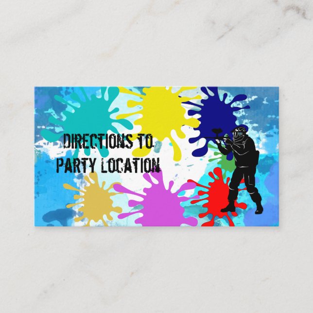 Paintball Party Enclosure Card (Front)