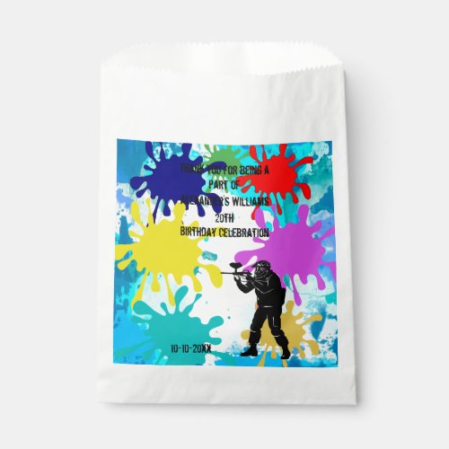 Paintball Party Favor Bag