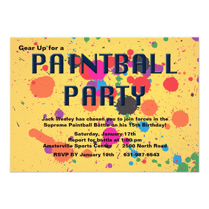 Paintball Party Invitation