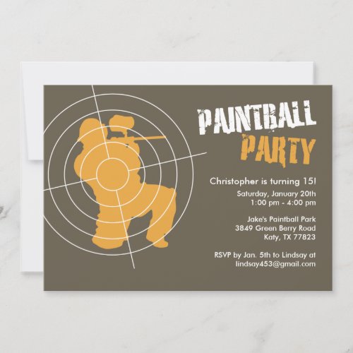 Paintball Party Invitations
