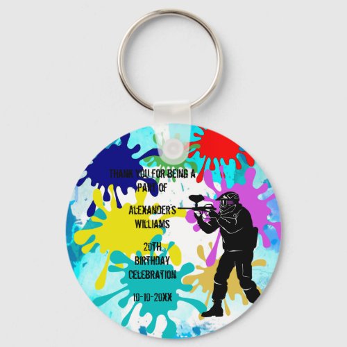 Paintball Party Keychain