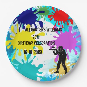 Paintball Party Paper Plates by shm_graphics at Zazzle