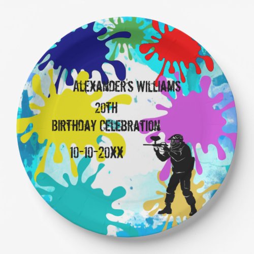 Paintball Party Paper Plates
