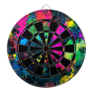 Paintball Pattern Dartboard With Darts