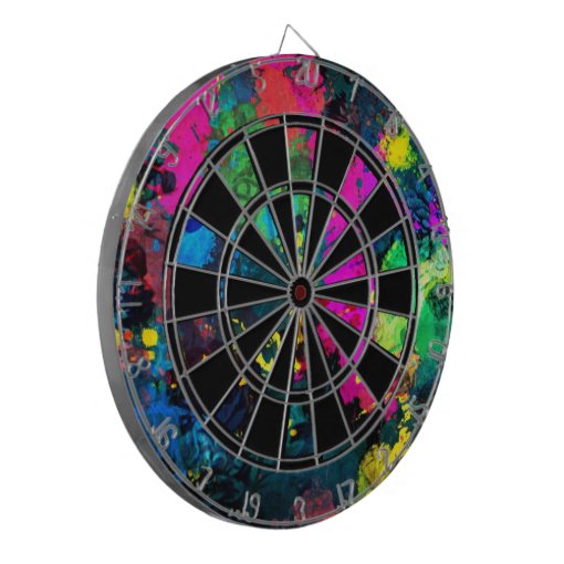 Paintball Pattern Dartboard With Darts | Zazzle