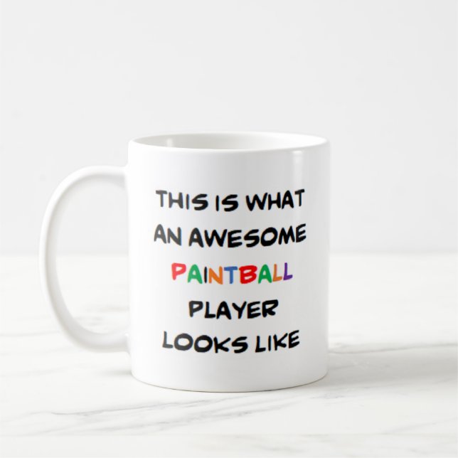 paintball player, awesome coffee mug (Left)