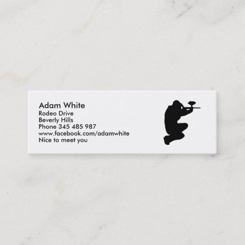 Paintball player business card template