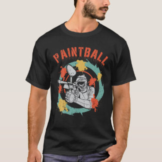 Paintball Player Paint Ball Splatter Retro Vintage T-Shirt