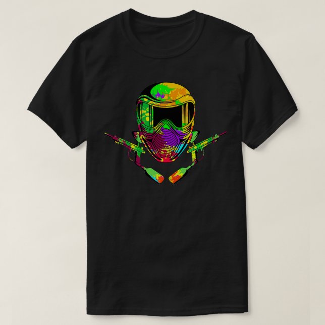 Paintball Player Paint Shooting Paintballer Air Gu T-Shirt (Design Front)