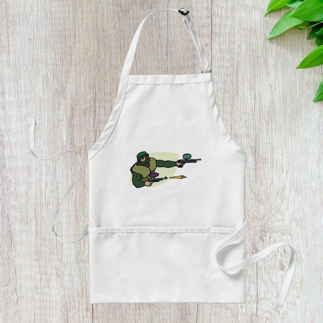Paintball Player with Dual Markers Action Sports  Adult Apron (Creator Uploaded)