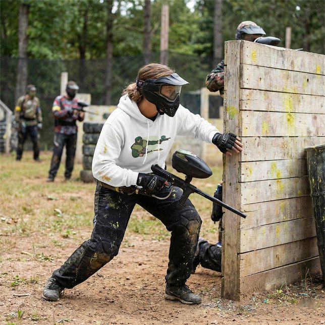 Paintball Player with Dual Markers Action Sports  Hoodie (Creator Uploaded)