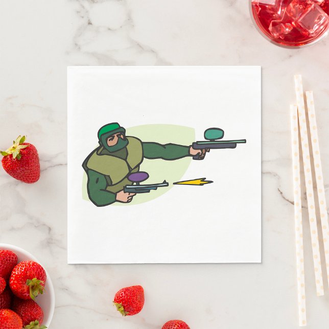 Paintball Player with Dual Markers Action Sports  Napkins (Creator Uploaded)