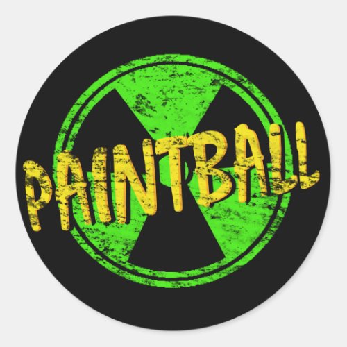 Paintball Radioactive Classic Round Sticker