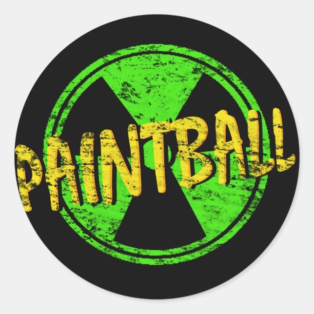 Paintball Radioactive Classic Round Sticker (Front)