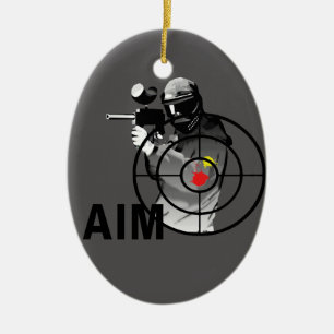 Paintball Shooter - Aim Ceramic Ornament