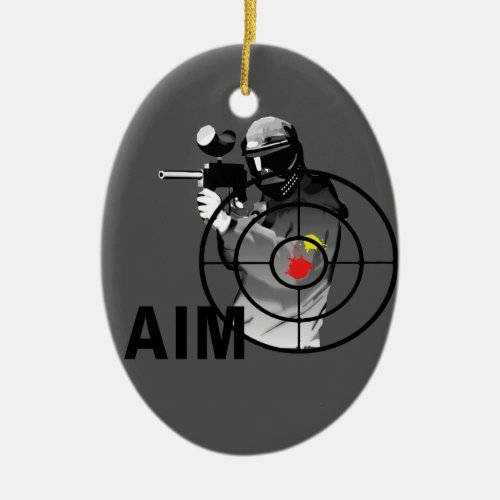 Paintball Shooter _ Aim Ceramic Ornament