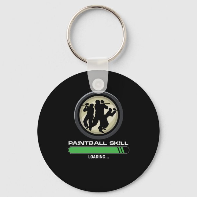 Paintball Skill Loading Paintball Player Gift Keychain (Front)