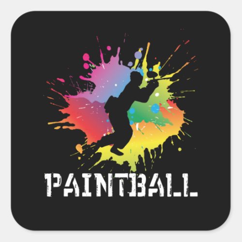 Paintball Splash Paintballer Paintballing Square Sticker