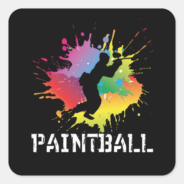 Paintball Splash Paintballer Paintballing Square Sticker (Front)