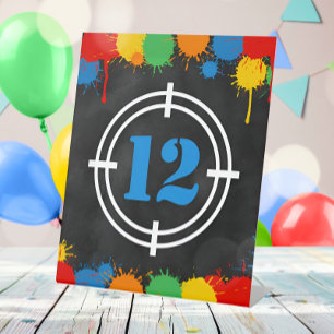 Paintball Splatter Birthday Age Boys Pedestal Sign